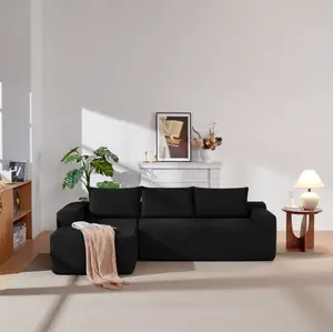 105" Cloud Sectional Couch with L-Shape Chaise Modern Modular  Deep Seat Upholstered Corduroy Fabric No Assembly Required Living Room Bedroom ,  bonelesscouches compression sofa bed summervibes