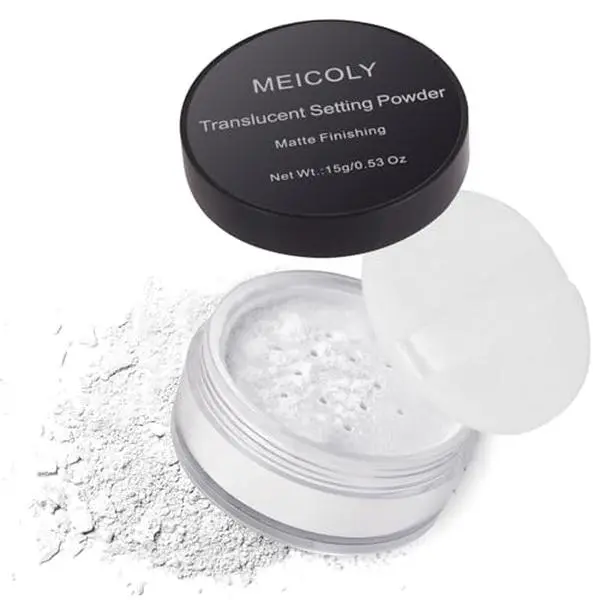 Translucent Loose Setting Powder,Talc-Free Soft Matte Oil Control Face Paint Sealer for Halloween SFX Makeup,Long-Lasting Everyday Makeup White Setting Powder