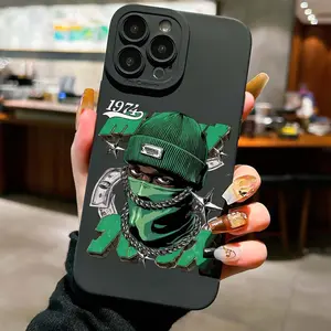 Letter Masked Man Phone Case for Apple iPhone 16promax 14 13 12 11 Pro Max XS Max X XR 8 7 6s Plus Mini Samsung Galaxy