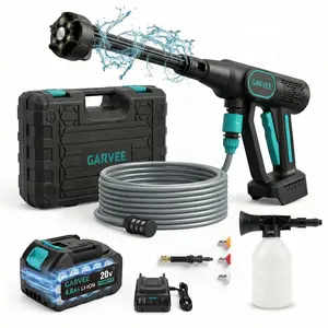 [HOT] Garvee Portable Cordless Pressure Washer, 20V Battery Powered Handheld Washer with 4.0Ah Battery, 6-in-1 Nozzle, Foam Cannon & 23FT Hose, 500 PSI Car Wash Sprayer for Garden, Patio, Fence & Home Cleaning