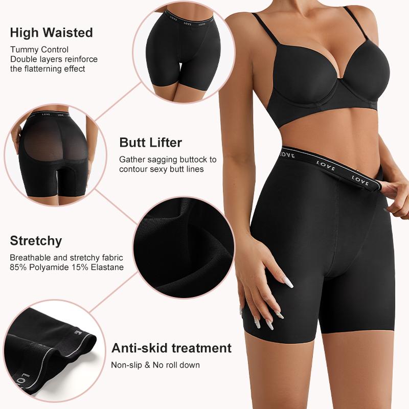 SHARICCA High Waist Seamless Butt Lifter Panty, Tummy Control Double Layer Shaping, Breathable Stretch Non Slip No Show Underwear