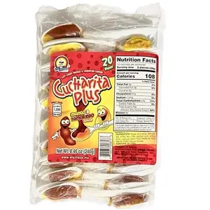 Cucharita Plus Mango and Tamarind Candy Spoon - 20 Pieces- Sweet Snack Mangga sour