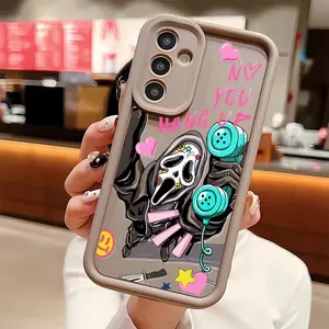 Halloween Funny Ghost Pattern TPU mobile phone case Suitable for Samsung Galaxy S25 S24 S23 S22 PLUS ULTRA FE camera full protector fashion high quality design fingerprint resistant gift anti drop durable