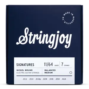 Stringjoy 11-64 7-String Balanced Medium Gauge Signatures - Nickel Wound Electric Guitar Strings