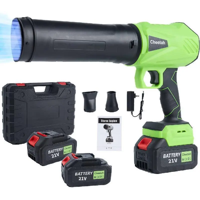 1500W Turbo Jet Blower, Cordless Leaf Blower with Brushless Pure Copper Motor, Handheld Car Drying & Snow Blower for Home & Garden