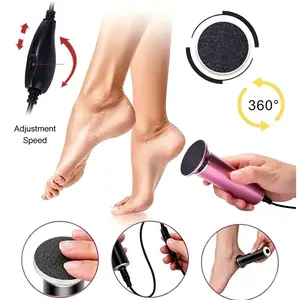 Plug-in Electric Foot File Pedicure Kit with 60 Replacement Sandpaper Discs, High Torque Dead Skin Remover, Adjustable Speed for Heels Callus Smooth Feet