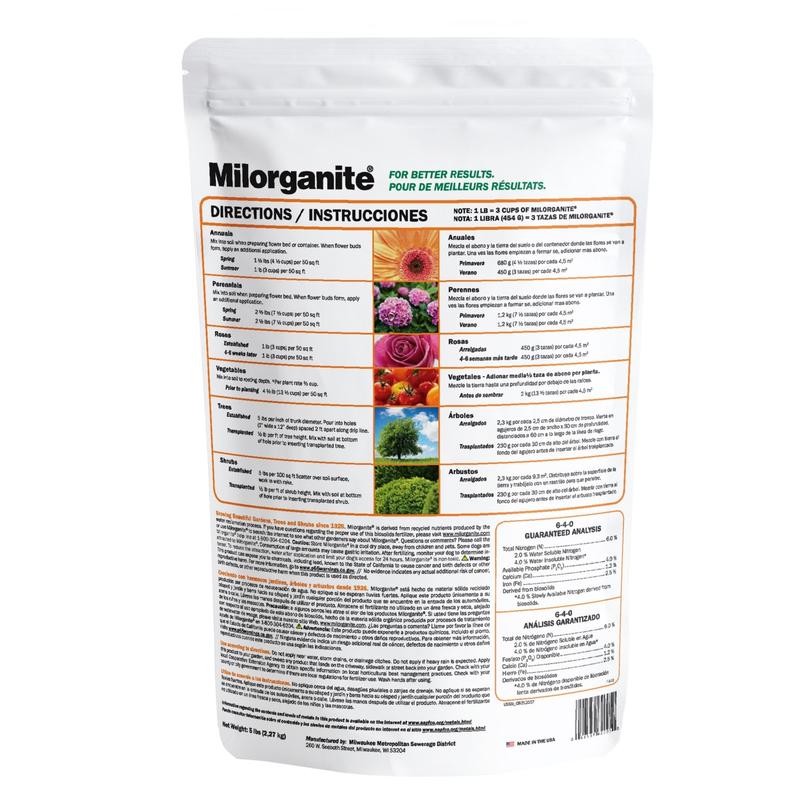 Milorganite All-Purpose Eco-Friendly Slow-Release Nitrogen Fertilizer 6-4-0, 5lb