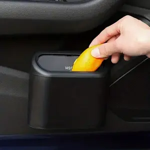 Mini Car Garbage Can with Lid, Portable Car Trash Can, Hanging Door Storage Box for Office and Kitchen Use, Car Accessories