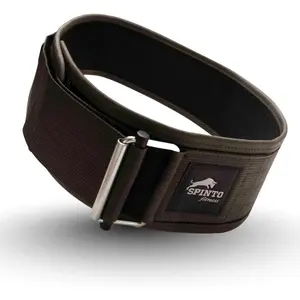 Spinto 4" Self Locking Belt| Leather Weight Belt for Men & Women - Core & Back Support Squat Belt - Gym Belt for Weightlifting, Powerlifting & Deadlifts| Adjustable Weightlifting Belt