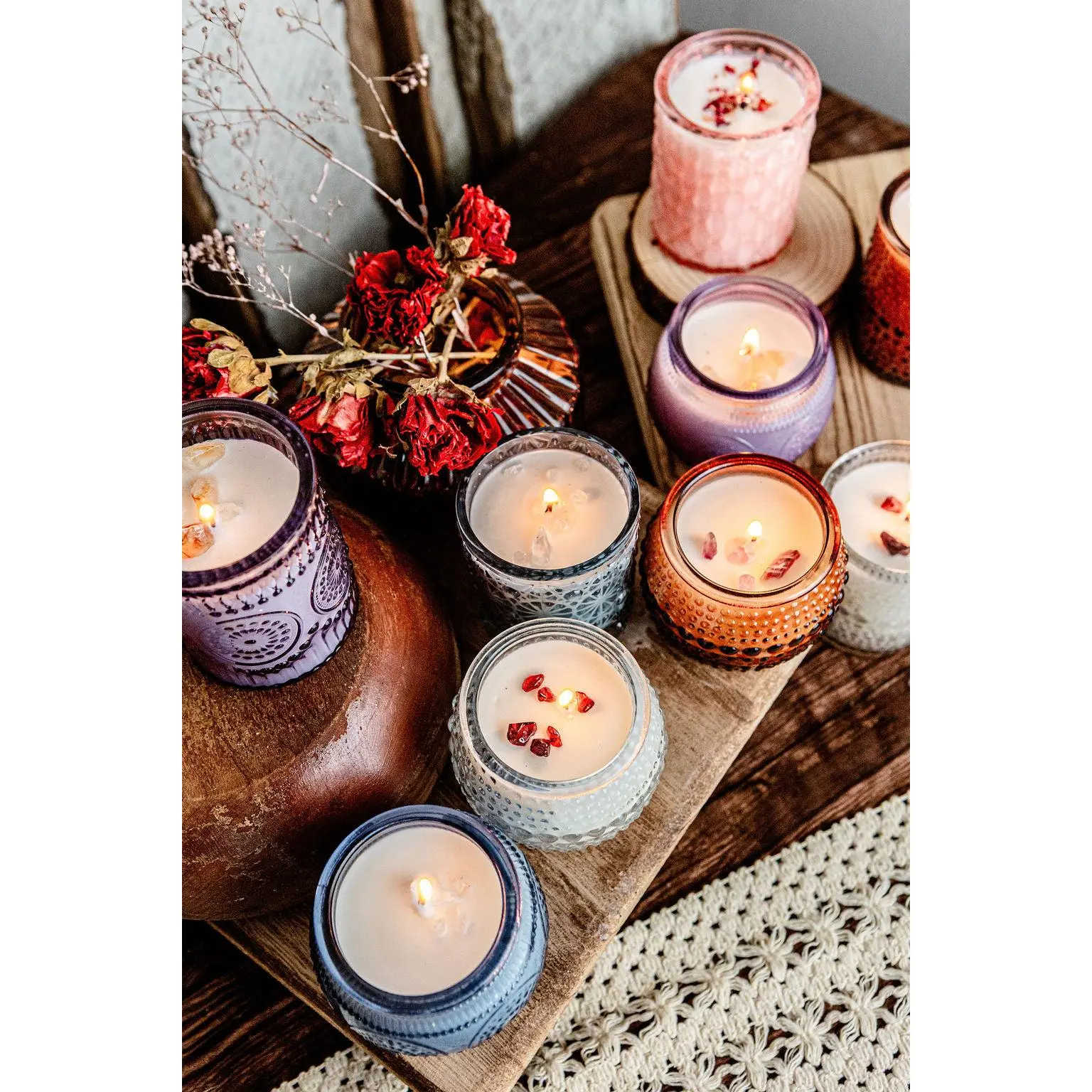 Vintage Glass Altar Candles