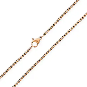 2MM Gold Plated Stainless Box Link Chain Necklace 16-20 Inch