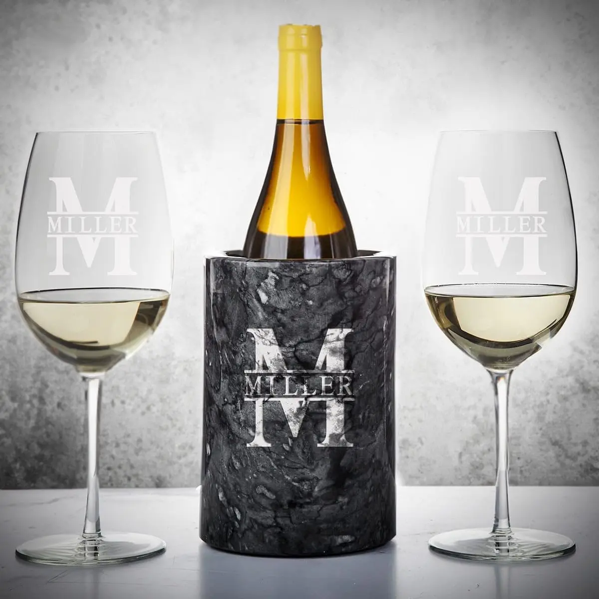 Customized Black Marble Wine Chiller (Personalized Gift)