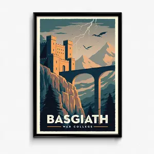Basgiath War College Poster - Fourth Wing Literary Wall Art