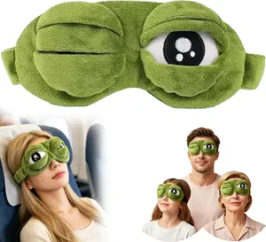 3D Funny Frog Blackout Sleep Mask - Soft Comfortable Animal Eye Mask for Adults & Kids, Ideal for Travel & Night Sleep