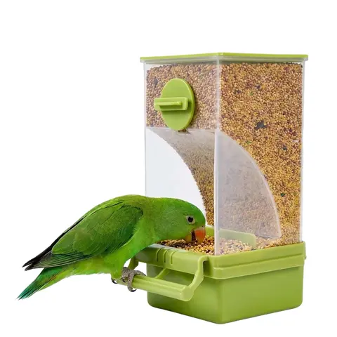 Bird Feeder - Automatic Parrot Chaff Separator - Anti-Spill Hanging Integrated Feeder Food Box, Acrylic Transparent Seed Food Container, Suitable for All Types of Birds, No Mess Bird Feeder, Bird Feeding Tool, Bird Supplies