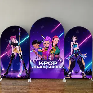 Cyber Hunter Girl Arch Backdrop Cover for Gaming and Birthday Party Decor