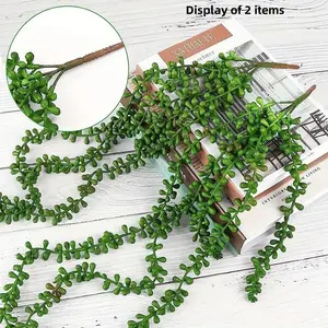 Artificial Faux Succulent Plant, 2 Counts Fake Hanging Plant, Decorative Plant for Home Wall, Garden, Indoor & Outdoor Decoration, Fake Indoor Plants
