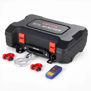 【DealsForYouDays】VEVOR Portable Winch, 6000 lbs/4500lbs/3500lbs  12V DC Electric Winch with Synthetic Rope, Wireless & Wired Remotes, Box-Style Recovery Kit with Fairlead, Clevis Hook, Strap for ATV UTV Off-Road Outdoor Pulling Tasks