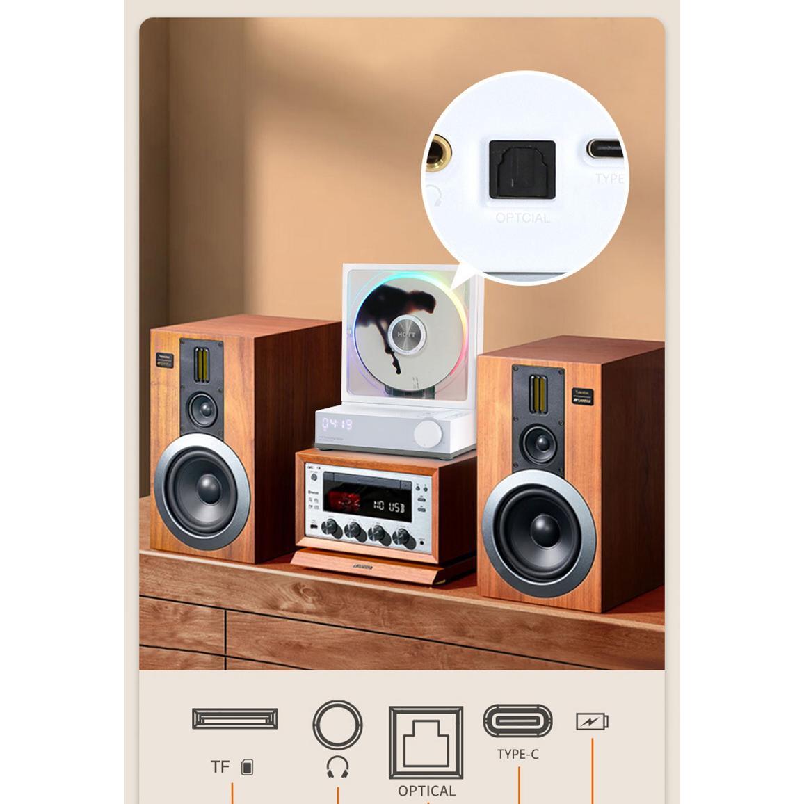HOTT Fashion Ornament CD Player Retro CD Player Bluetooth Stereo Disc Album Music Player