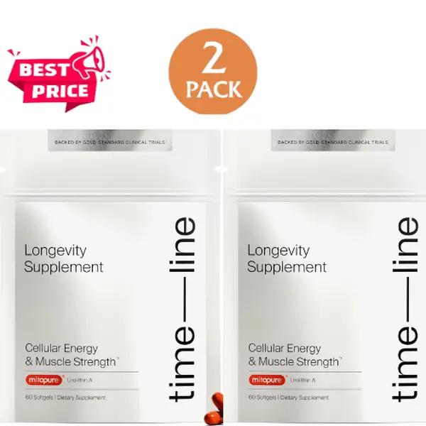Timeline Mitopure Urolithin A Supplement Softgels  PACK OF 2 - Clinically Proven Support for Healthy Aging and Cellular Renewal - Mitoceutical for Muscle Support