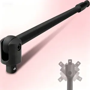 Heavy Duty 1/2 Inch Drive Breaker Bar, 17.5-Inch Flex Head Wrench, 240° Rotating Handle with Spring-Loaded Detent Ball, CR-MO Steel Construction, Premium Black Phosphate Coating, High Torque Ratchet Tool for Automotive Repair