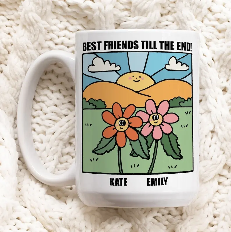 Best Friend Mug, Bestie Ceramic Cup Personalized, Best Friend Friendship mug, Friends Mug, Friend Birthday present, Christmas Gift