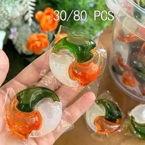 80 Pods per Bucket, 30 Pods per Box, Large Capacity Laundry Pods, 15g Net Weight per Pod, Long-lasting Fragrance Booster, Household Cleaning Beads, Home Laundry Supplies, Effective and Convenient