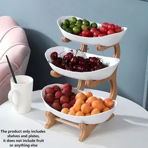 3-Tier Wooden Storage Basket | Multilayer Storage Keep Your Fridge Neat with Fruits & Veggies