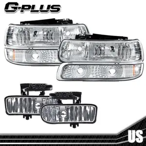 Fit For 99-06 Silverado Suburban Tahoe Headlights+Bumper Signal+Fog Lights
