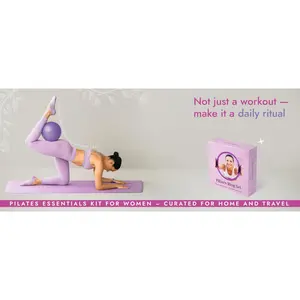 Pilates Equipment - 10-in-1 Pilates Ring and Ball Set |   Home Pilates Essentials Kit for Women & Accessories for at Home Workouts to Tone, Strengthen, Bal