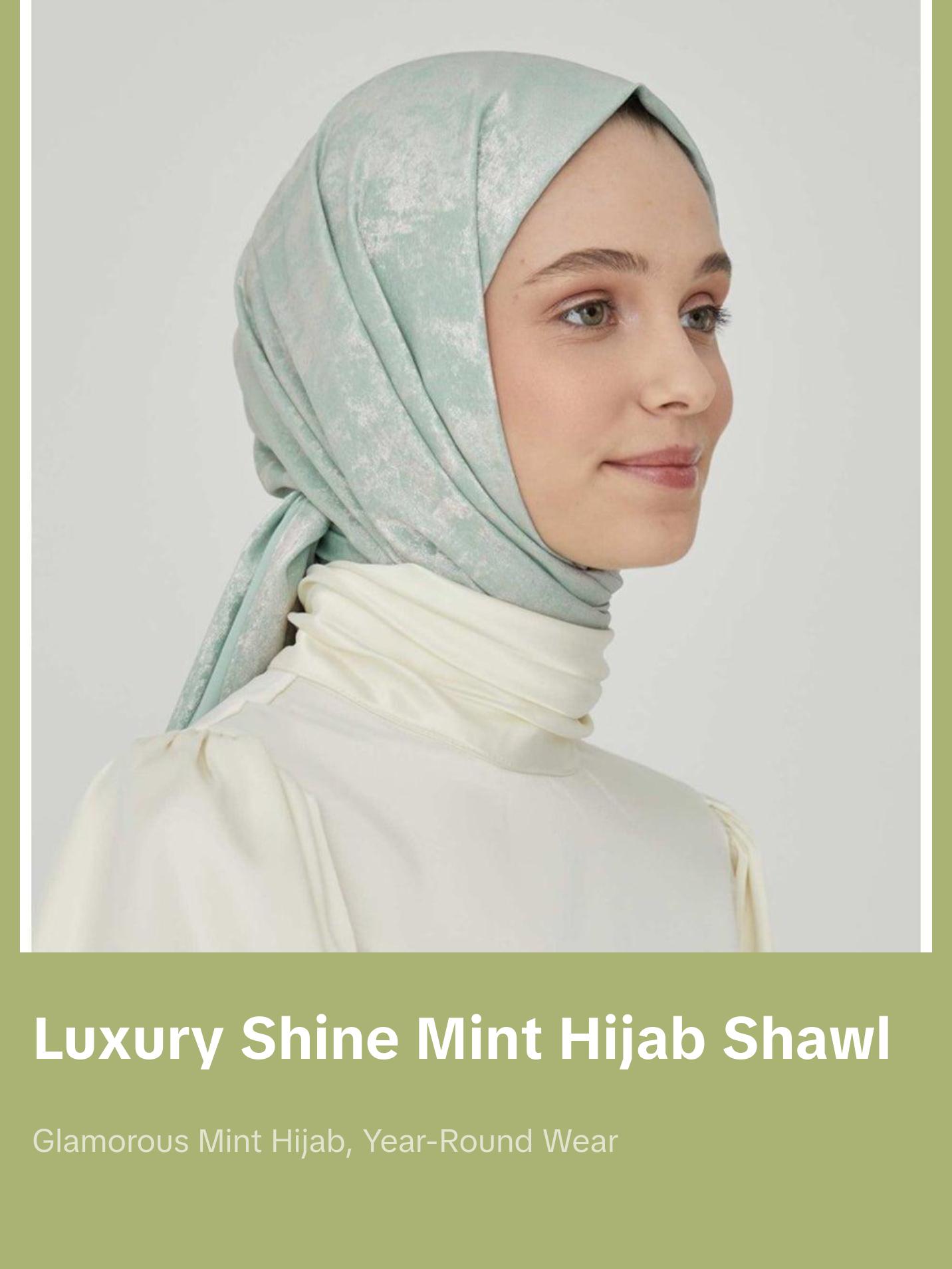 Luxury Shine Hijab Shawl - Mint
