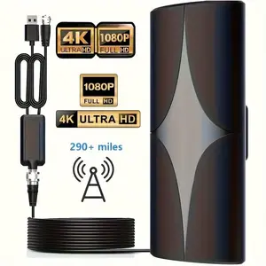 Indoor HD Digital TV Antenna, 150 Miles Long Range Reception, Supports 720p 1080P 4K 8k, Includes 10 Feet Coaxial Cable