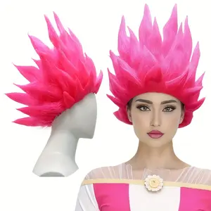 Vibrant Flame-Shaped Wig - Colorful & Durable Party Accessory for Halloween, Costume Parties, and Themed Events, Unisex Adult Hairpiece with Elastic Cap, Halloween Costume, Themed Event Accessory, Playful Design, Comfortable Fit