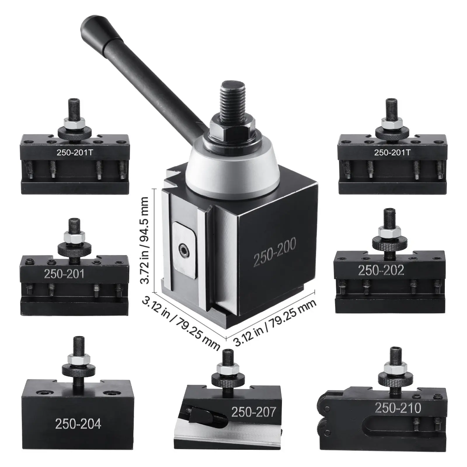 VEVOR Quick Change Tool Post Set, 8 Pcs, Includes Lathe Tool Holders ...