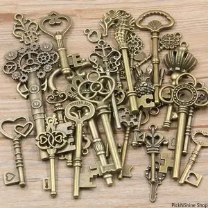 50g/pack Key Charms Bracelets Necklace Craft Metal Pendant For Jewelry Making DIY Supplies Small Business Supplies
