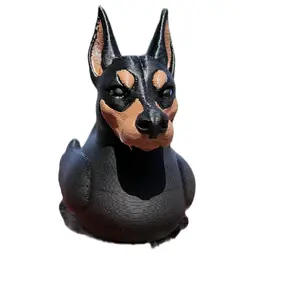 Jeeps Cruises 3D Printed Doberman Duck Figure Collectible Statue Decor Ornaments PLA Plastic 2.5-3 Inches Tall Dash Mountable Unique Style & Functionality
