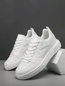 Men's Fashion Colorblock Lace Up Low Top Sneakers, Workout Sneakers, Casual Comfortable Breathable Lightweight Sporty Running Shoes, Male All-match Round Toe Shoes for Daily Wear