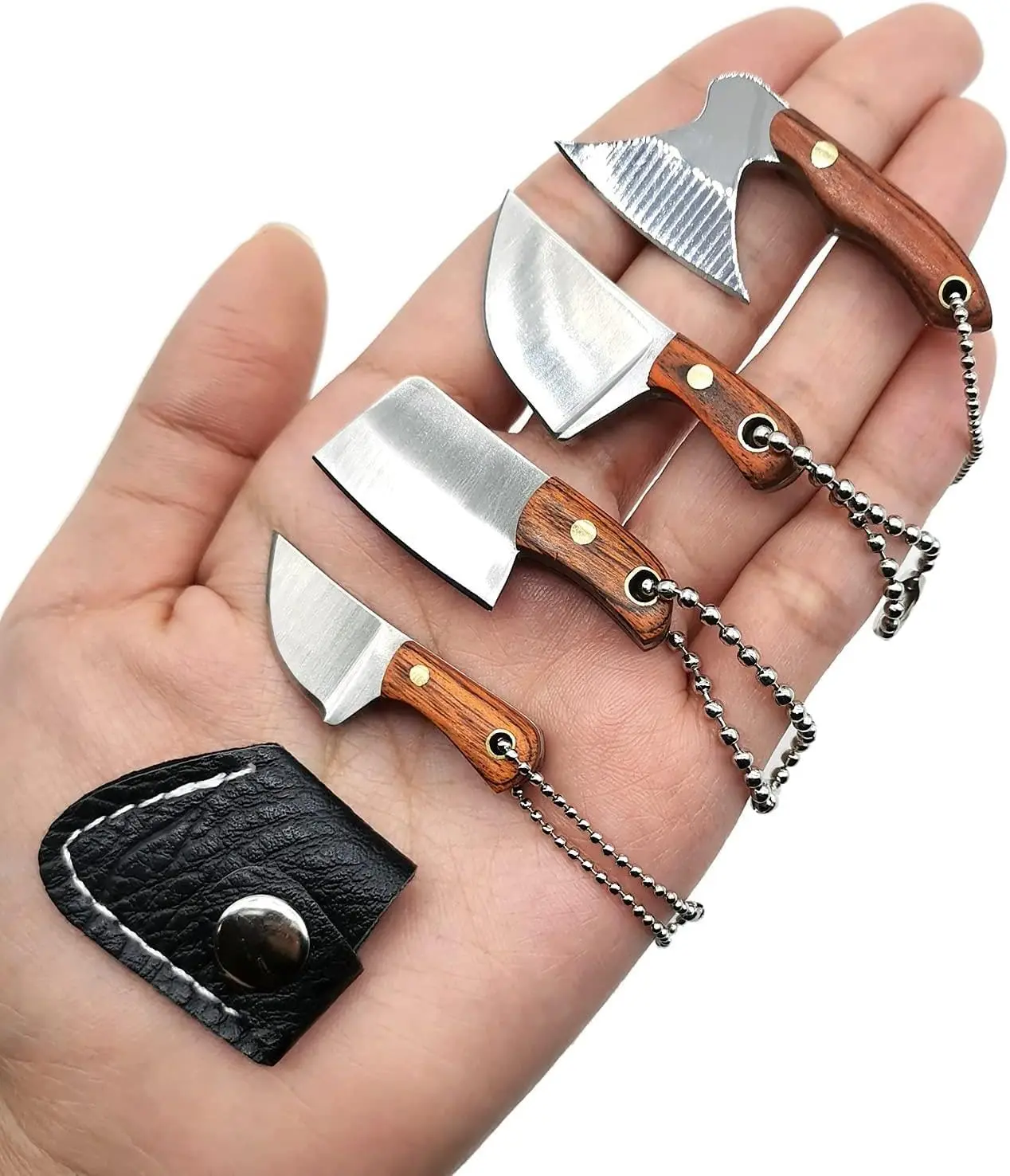 Pocket Knife Set, 4-Piece Set with Mini Keychain, Portable EDC Knife Set for Outdoor Camping, Multipurpose Mini Knives for Box Opening, Letter Opening, and Package Opening
