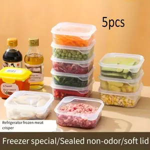 5-Piece Set Multifunctional Food Storage Containers, Sealed Lids Stackable, Suitable for Fridge Freezer Refrigerator, Reusable Kitchen Essentials