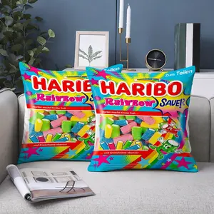 2Pc, this haribo background pillow cover, printed pattern by pillowcase - living room bedroom versatile, soft and breathable, Christmas and Thanksgiving gifts. By pillowcase, waist pillowcase