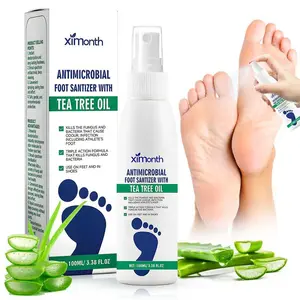 3 bottles Tea Tree Oil Foot Spray - Plantar Moisturizing Deodorant for Odor Control & Dry Feet Care, Natural Foot Sanitizer with Antifungal Properties,Ximonth Clear Foot Sanitizer Spray,for Foot & Shoe Freshness