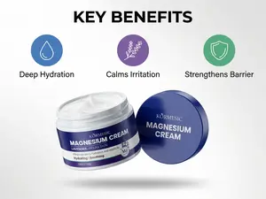 KÖRMESIC Magnesium Cream for Skin Care - Deep Hydration, Calms Irritation, Strengthens Barrier, Lavender Fragrance, 1.76 oz, All Skin Types, Muscle Hydrating Cream