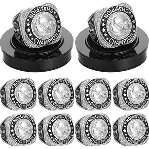 10 count Softball Soccer Baseball MVP Championship Trophy Ring with Display  Chain and Stand Basketball Cheerleading Bowling Football Volleyball Track Field for Award