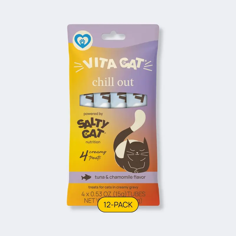 Salty Cat Chill Out Tuna & Chamomile Creamy Cat Treats, 48 tubes
