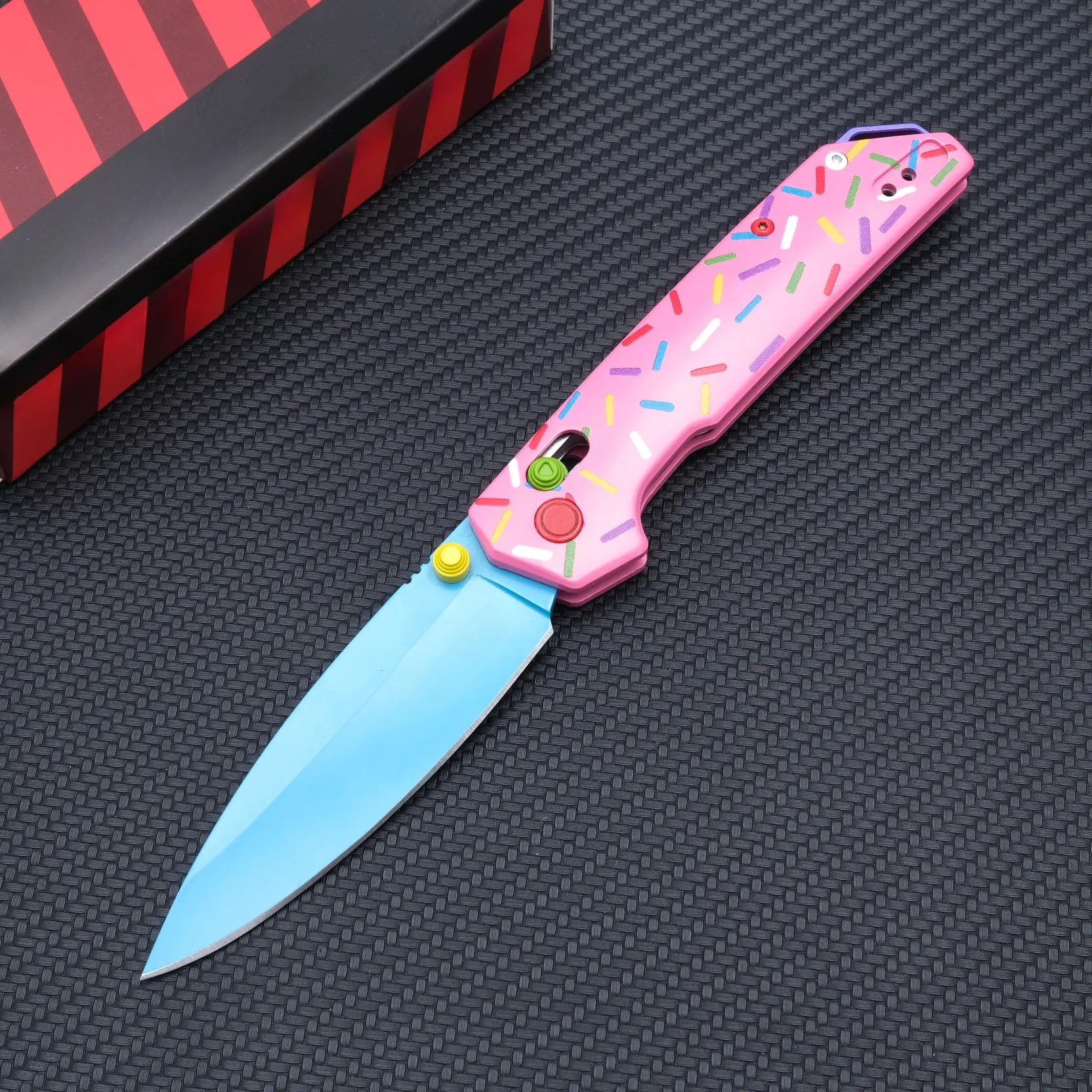 2038 Doughnut Folding Knife, Aluminum Alloy Handle, Anti Corrosion High Hardness Steel, Outdoor Camping, Driving, Fishing EDC Tool, Best Gift