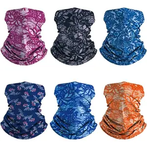 6-Pack Balaclava Face Mask for Men & Women - UV Protection Neck Gaiter, Multi-Use Cycling Mask & Breathable Headband