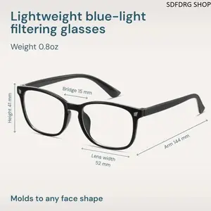 Blue Light Glasses for Men and Women, Anti-Glare Computer Glasses with UV Protection, Reduce Eye Strain, Lightweight Stylish Eyewear for Office, Gaming, Laptop, and Daily Screen Use