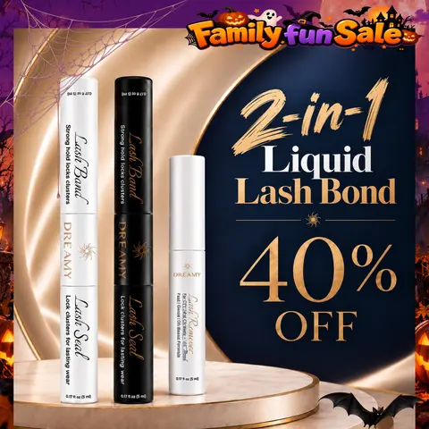 DREAMYBOND 2-in-1 Lash Glue and Bond & Seal Kit, Waterproof Sweatproof Strong Hold Adhesive for Beach Days, Pool Parties, Summer Outdoor DIY Cluster Lash Extensions & Travel Use