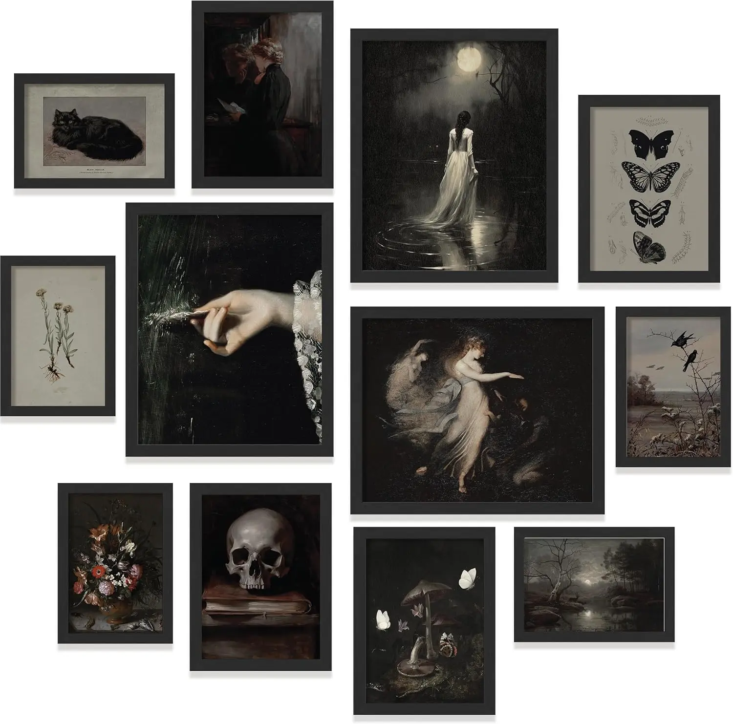 97 Decor Dark Academia Victorian Gothic Wall Art Prints - Moody Goth Vintage Posters, Creepy Aesthetic Pictures for Home Bedroom Decor