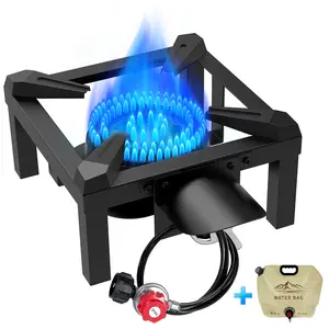 【Summer Vibes】Bestfire 10" 100,000 BTU Propane Burner – Powerful Portable Outdoor Stove with 4.1ft Hose&Water Bag Included – Perfect for Seafood Boil, Backyard Cooking, Home Brewing & Camping